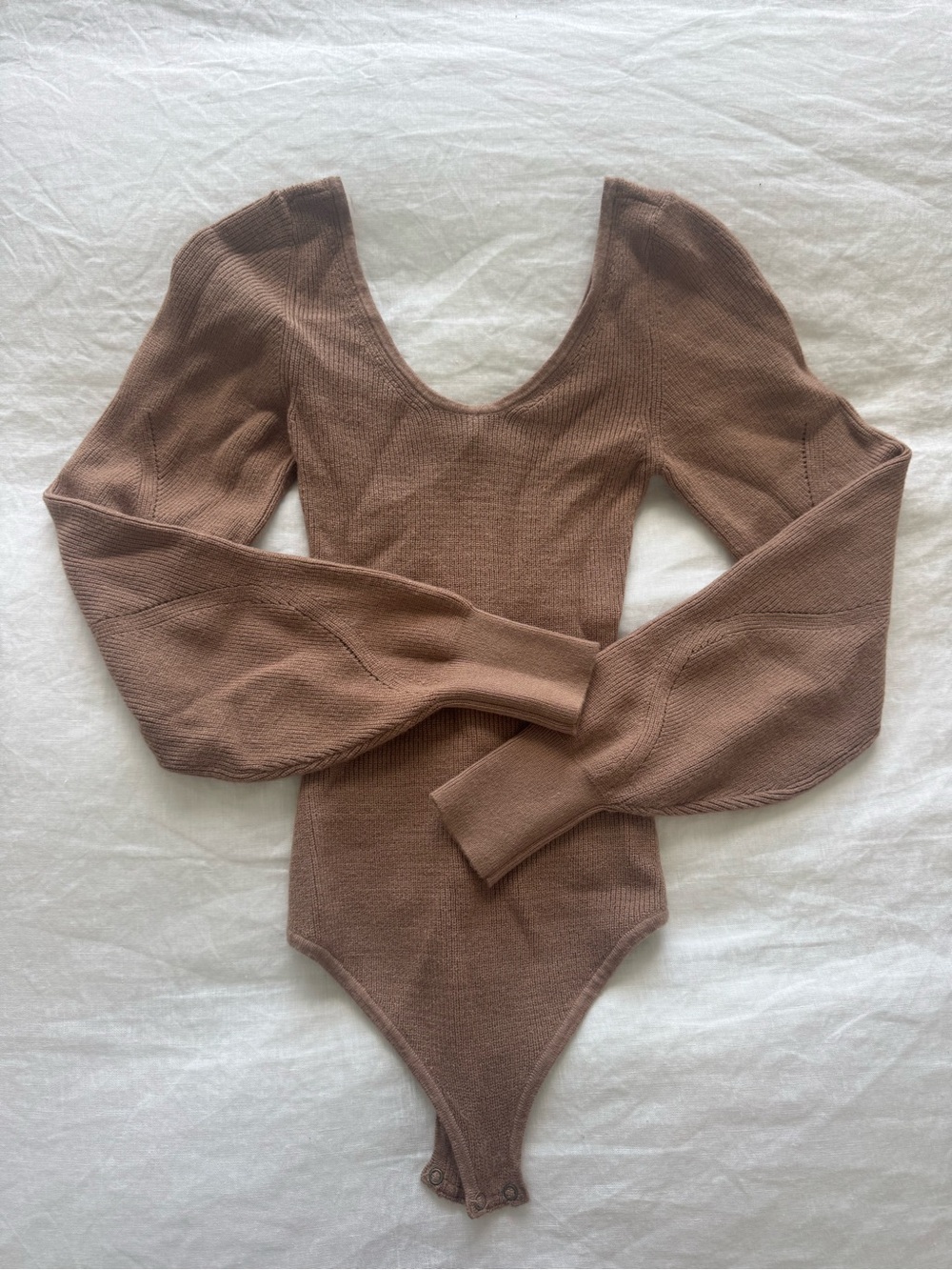 Abercrombie & Fitch Brown Scoop Neck Bodysuit